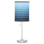 Modern Blue Wave Pattern Gradient Table Lamp (Right)