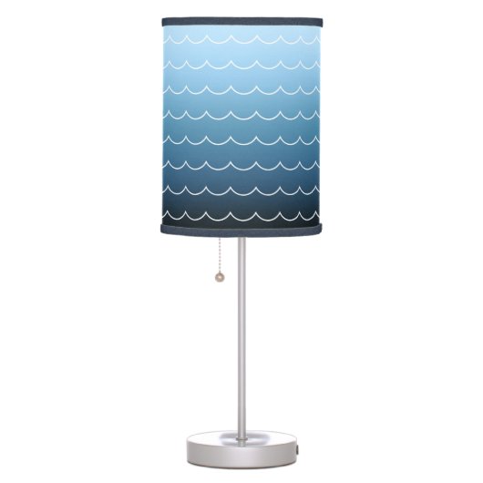 Modern Blue Wave Pattern Gradient Table Lamp (Right)