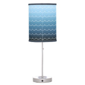 Modern Blue Wave Pattern Gradient Table Lamp (Back)