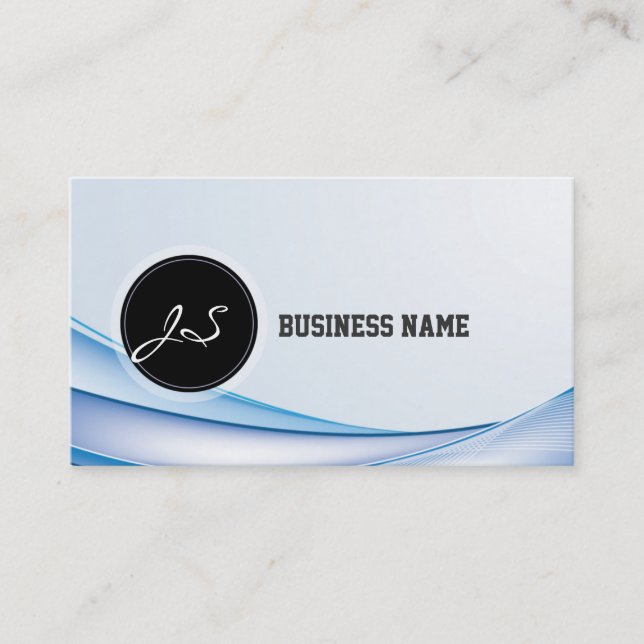 Modern Blue Waves Business Card (Front)