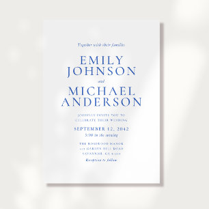 Modern Blue Wedding Invitation