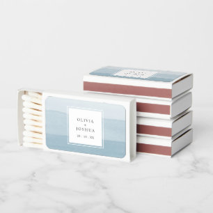 Modern Blue Wedding Matchboxes