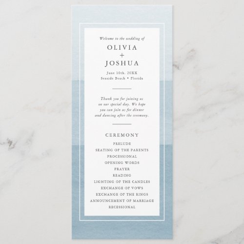 Modern Blue Wedding Program