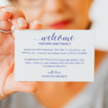 Modern Blue Wedding Welcome Gift Bag Basket Place Card