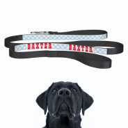 Modern Blue White Checkered Dog Puppy Doggy Name Pet Leash at Zazzle