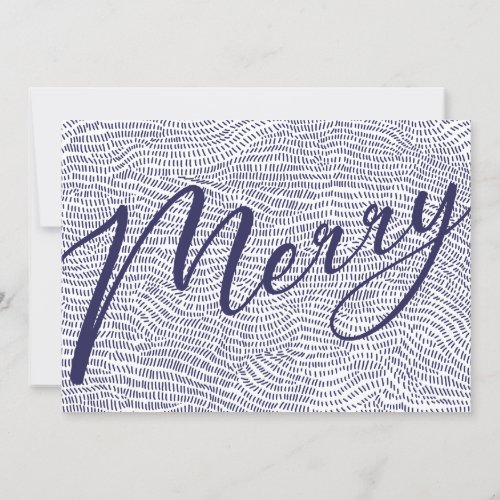Modern Blue White Christmas Frame Photo Happy Holi Holiday Card