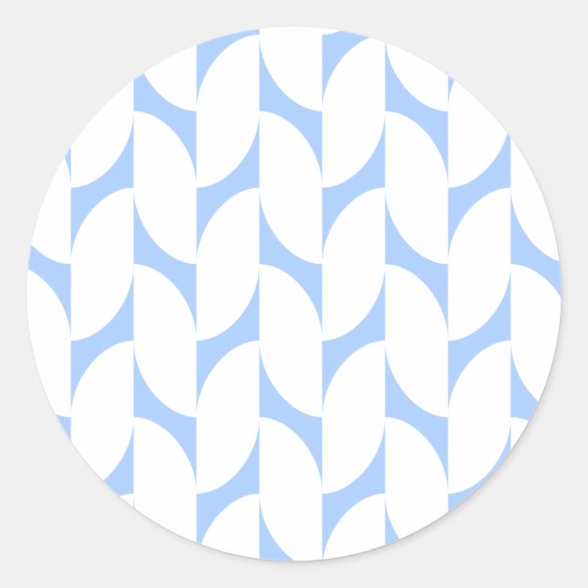 Modern Blue & White Geometric Circle Sticker (Front)