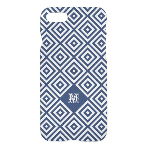 Modern Blue  White Geometric Pattern iPhone SE87 Case