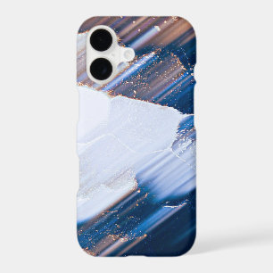 Modern Blue White Gold Abstract iPhone 17 Case
