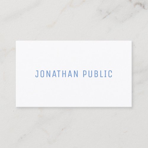 Modern Blue White Simple Design Elegant Template Business Card