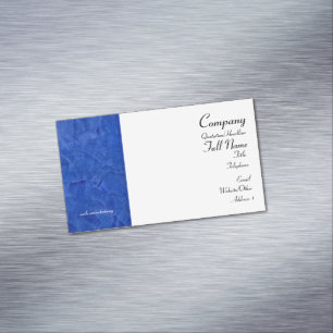 Modern Blue & White Split Layout Professional Business Card Magnet