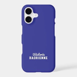 Modern Blue White Sports Monogram Name iPhone 17 Case