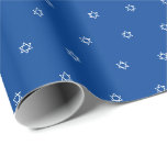 Modern blue white Star of David pattern elegant Wrapping Paper<br><div class="desc">Modern blue and white Star of David pattern minimalist simple elegant gift Wrapping Paper.

White Star of David,  Hebrew Magen David pattern on blue background.

This wrapping paper is great for Hanukkah,  Chanukah,  bar mitzvah,  bat mitzvah,  Shabbat and Jewish Holidays.</div>
