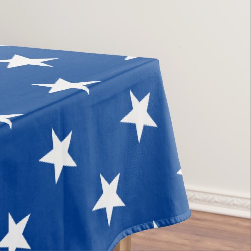 Modern blue  white stars graphic pattern fun tablecloth