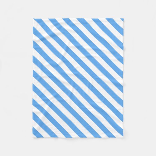 Modern Blue White Striped Elegant Template Fleece Blanket
