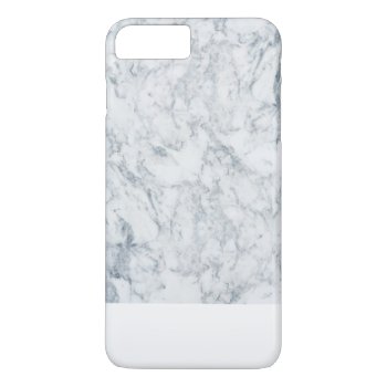 Modern Blue White Trendy Marble Texture Pattern Iphone 8 Plus/7 Plus Case by pink_water at Zazzle