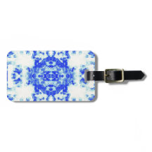Modern Blue Willow Luggage Tag