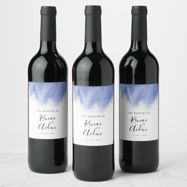 Modern Blue Wine Label (Bottles)
