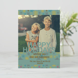 Modern Blue Winter Snowflake Pattern Invitation