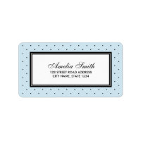 Modern Blue with Classic Black Polka Dot Address Label