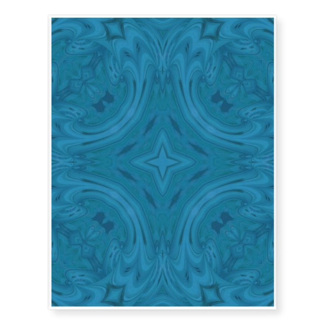 Modern Blue wood Pattern Temporary Tattoos (Front)
