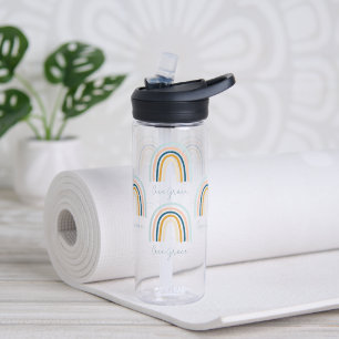 Modern blue yellow elegant rainbow gift water bott bottle