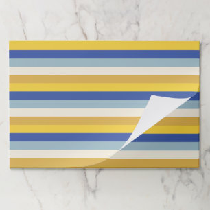 Modern blue yellow gold stripes Hanukkah placemats