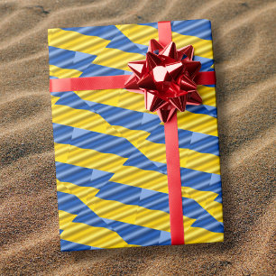 Modern Blue Yellow Peace No War Ukraine Inspired Wrapping Paper