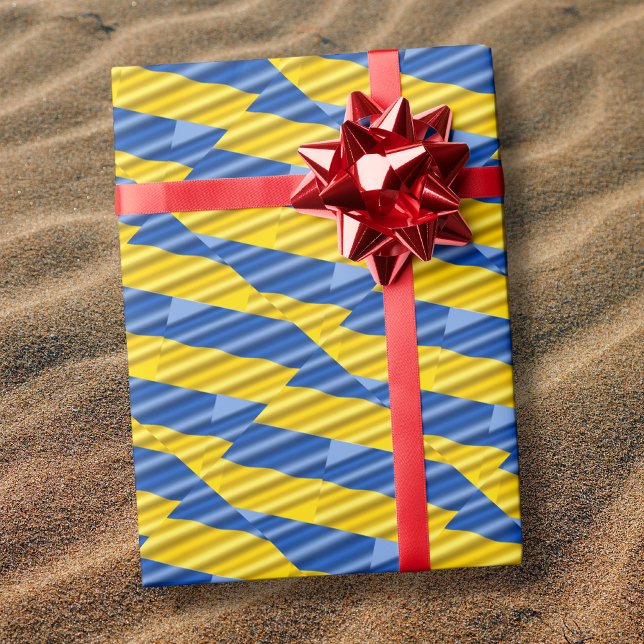 Modern Blue Yellow Peace No War Ukraine Inspired Wrapping Paper (Creator Uploaded)