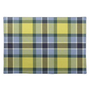 Modern Blue & Yellow Tartan Plaid Pattern Cloth Placemat