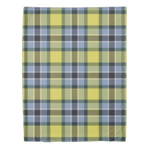 Modern Blue & Yellow Tartan Plaid Pattern Duvet Cover