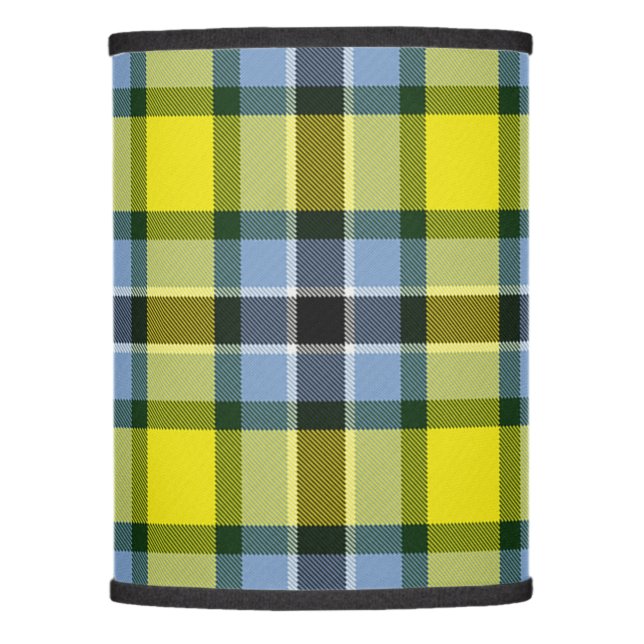 Modern Blue & Yellow Tartan Plaid Pattern Lamp Shade (Front)