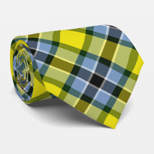 Modern Blue & Yellow Tartan Plaid Pattern Neck Tie