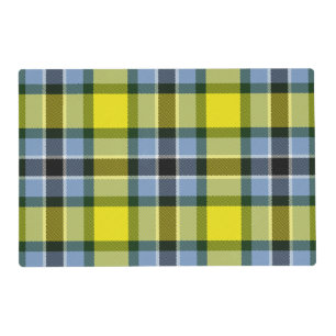 Modern Blue & Yellow Tartan Plaid Pattern Placemat