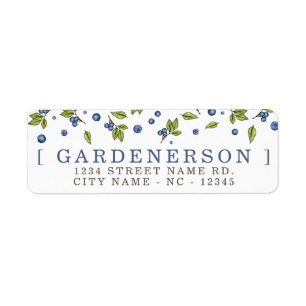 Modern Blueberries Label