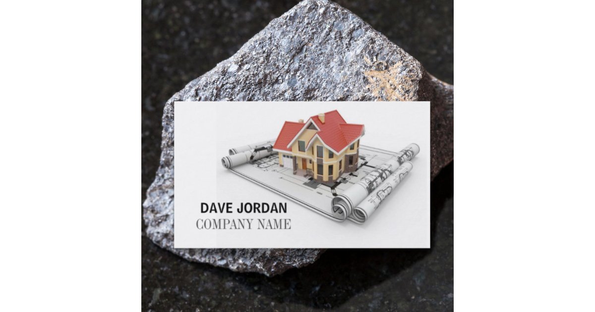 Modern Blueprint Construction Architect Contractor Business Card | Zazzle