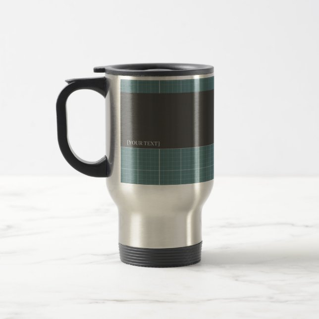 Modern Blueprint Grid Insulated Travel Mug TM01 (Left)
