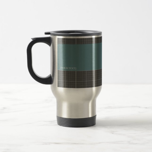Modern Blueprint Grid Insulated Travel Mug TM02 (Left)