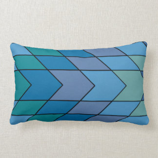 Modern Blues, and purple chevron pattern Lumbar Pillow