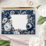 Modern Blues &amp; Gray Floral Wedding Envelope