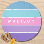 Modern Blues Pinks Colorblock Personalized Name Beach Towel<br><div class="desc">Modern Blues Pinks Colorblock Personalized Name Beach Towels features a simple, colorful and modern design in a color block pattern of pink, purple and blue shades with your personalized name in modern script typography. Perfect gift for her for Christmas, birthday, Mother's Day and more whether girlfriend, sister, mother or friends....</div>