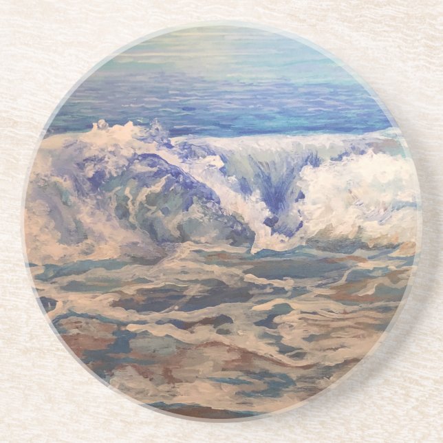 Modern Blues Waves  Coaster (Front)