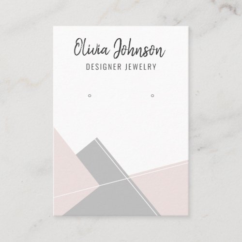 Modern Blush Abstract Jewelry Earring Display  Business Card