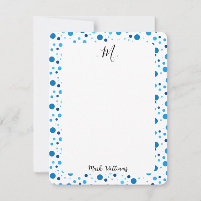 Modern Blush and Navy Blue Note Card (Front)