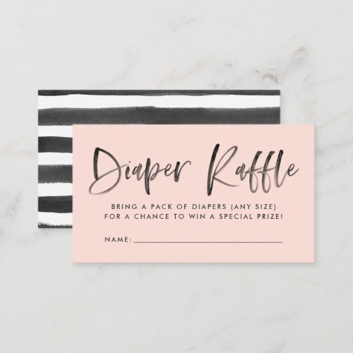 Modern Blush Baby Shower Diaper Raffle Tickets Enclosure Card