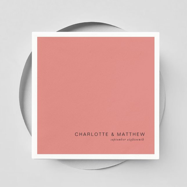 Modern blush-brown napkins (Customer specific, beautiful, modern, minimal, blush-brown, wedding napkins.)