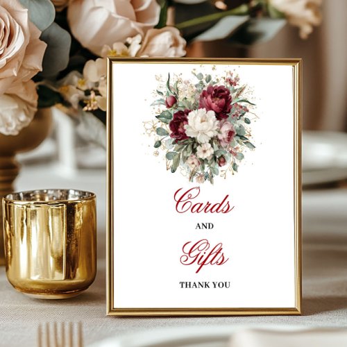 Modern Blush Burgundy Cards and Gifts Tabletop Sig Poster