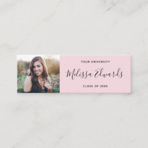 Modern blush class of graduation photo name card