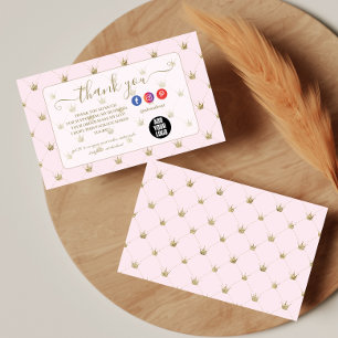 Modern Blush Crown Design Thank You Card