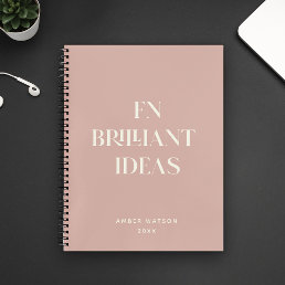 Modern Blush Custom Name Brilliant Ideas Planner Notebook